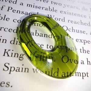 Swarovski Helios Olivine Green Oval Hoop Pendant